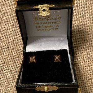 Sol Jewelry Designs 14k Rose Gold 6mm Pyramid Stud Earrings